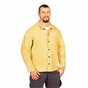 Steiner Industries 92P6-2X Leather Welding Jacket, Mens, Leather, Tan, Snap, 3 Total Pockets, 2XL, 30 Inch Length | CU4QFB 793P81