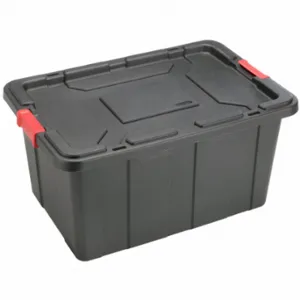 STERILITE 14669004 Storage Tote, 27 gal, 30 1/2 Inch x 20 5/8 Inch x 15 1/4 Inch, Black Body, Black Lid | CU4RNG 56JU35