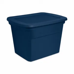 STERILITE 17317408 Storage Tote, 18 gal, 23 1/2 Inch x 18 3/8 Inch x 16 1/8 Inch, Blue Body, Blue Lid | CU4RNA 52VN72