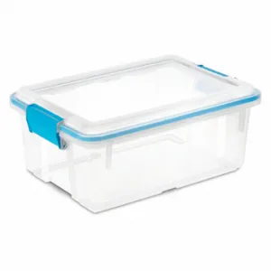 STERILITE 19424306 Storage Tote, 3 gal, 16 1/8 Inch x 11 1/4 Inch x 6 3/4 Inch, Blue Body, Blue Lid, Blue | CU4RNH 56JU41