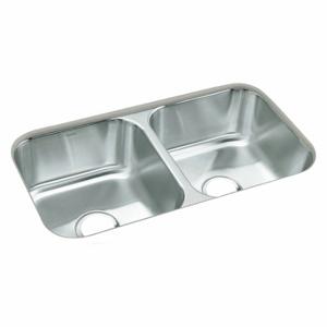 STERLING ROPE 11444-NA Equal Double Kitchen Sink, Sterling, 32 Inch Overall Lg, 18 Inch Overall Width | CU4RVV 493J40
