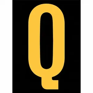 STRANCO INC RUM200-Q-YB Reflective Letter Label, 2 1/2 Inch Character Height, Engineer-Grade, Yellow, Q, 25 PK | CU4TBQ 9WMJ9