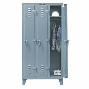 STRONG HOLD 106-18-1TSL Wardrobe Locker, 122 Inch x 18 Inch x 78 Inch, 1 Tiers, 10 Units Wide, 10 Lockers | CU4ULF 40V764