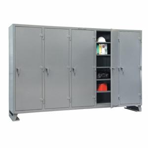 STRONG HOLD 106-MS-2425 Storage Cabinet, 122 Inch x 24 Inch x 78 Inch, 25 Adj Shelves, 5 Doors, Legs, Assembled | CU4UFG 40V597