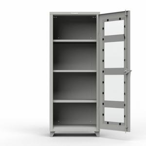 STRONG HOLD 2.66-1LD-243-L Storage Cabinet, 30 Inch x 24 Inch x 75 Inch, Legs, 3 Adj Shelves, Medium Gray, Swing | CU4UFQ 61KG26