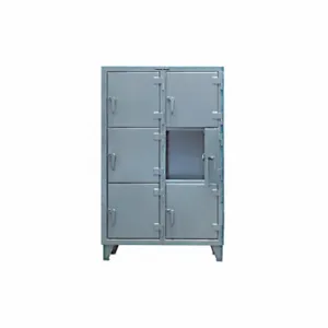 STRONG HOLD 3.55-18-3TMT Wardrobe Locker, 42 Inch x 18 Inch x 68 Inch, 3 Tiers, 2 Units Wide, 6 Lockers | CU4ULL 40V775