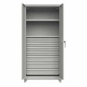 STRONG HOLD 36-242-7DB-L Storage Cabinet, 36 Inch x 24 Inch x 75 Inch, Swing Handle & Padlock Hasp | CU4UGH 276ZK1