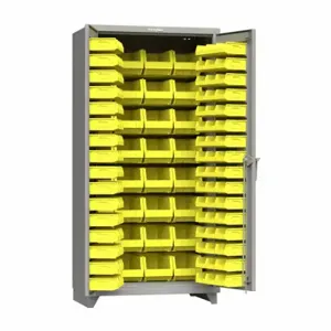 STRONG HOLD 36-BB-240-L Bin Cabinet, 36 Inch x 24 Inch 75 in, 0 Shelves, 126 Bins, Yellow, Flush, 14 ga Panel | CU4UCT 61KG33