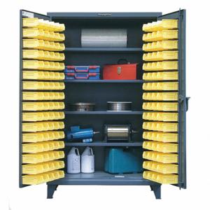 STRONG HOLD 46-BS-244/1 Bin Cabinet, 48 Inch x 24 Inch 78 in, 4 Shelves, 0 Bins, Flush, 12 ga Panel, Gray, Flush | CU4UDD 40V689