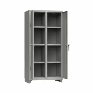 STRONG HOLD 36-DS-246-L Storage Cabinet, 36 Inch x 24 Inch x 75 Inch, 6 6 Adj Shelves, 2 Doors, Legs, Medium Gray | CU4UGF 61KG29