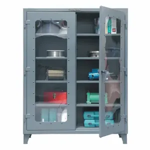 STRONG HOLD 36-LD-244 Storage Cabinet, 36 Inch x 24 Inch x 78 Inch, Legs, 4 Adj Shelves, Dark Gray, Gray, Swing | CU4UGL 40V585