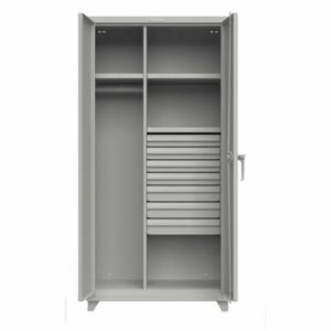 STRONG HOLD 36-W-243-7DB-L Storage Cabinet, 24 Inch x 75 Inch, 3 Shelves, 7 Drawers, Swing Handle & Padlock Hasp, Adj | CU4UFJ 276ZL0