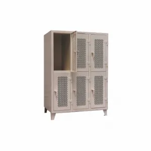 STRONG HOLD 4.76-34-V-2TPL Wardrobe Locker, 54 Inch x 34 Inch x 78 Inch, 2 Tiers, 3 Units Wide, 6 Lockers, Ventilated | CU4ULP 40V772