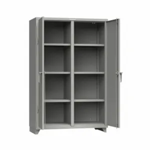 STRONG HOLD 46-DS-246-L Storage Cabinet, 48 Inch x 24 Inch x 75 Inch, 6 6 Adj Shelves, 2 Doors, Legs, Medium Gray | CU4UHC 61KG30