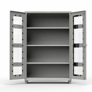 STRONG HOLD 46-LD-243-L Storage Cabinet, 48 Inch x 24 Inch x 75 Inch, Legs, 3 Adj Shelves, Medium Gray, Swing | CU4UKU 61KG27