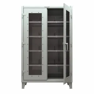 STRONG HOLD 46-LD-244-5S-RAL7024 Storage Cabinet, 48 Inch x 24 Inch x 72 Inch, Legs, 4 Adj Shelves, Dark Gray, Gray, Swing | CU4UGX 56MX57