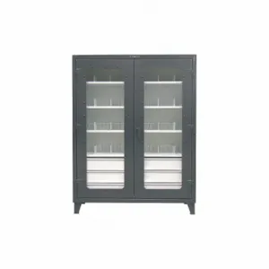 STRONG HOLD 56-LD-244-6/5DB-24DIV Storage Cabinet, 60 Inch x 24 Inch x 78 Inch, Legs, 4 Adj Shelves, Dark Gray, Gray, Swing | CU4UJG 40V629