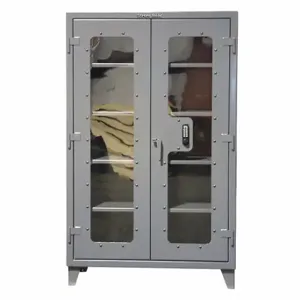 STRONG HOLD 46-LD-244-KP Storage Cabinet, 48 Inch x 24 Inch x 78 Inch, Legs, 4 Adj Shelves, Dark Gray, Swing, Adj | CU4UHL 40V626