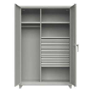 STRONG HOLD 46-W-243-7DB-L Storage Cabinet, 24 Inch x 75 Inch, 3 Shelves, 7 Drawers, Swing Handle & Padlock Hasp, Adj | CU4UFK 276ZL1
