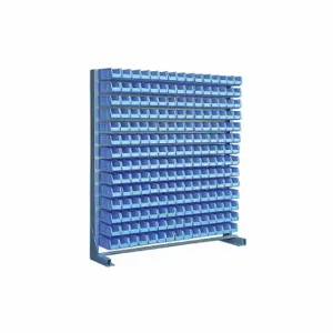 STRONG HOLD 5.105.1-BR-210-1S Bin Rail Floor Rack, 70 Inch x 75 Inch x 14 in, 1 Sided, 210 Bins, Hang and Stack Bin | CU4UFE 40V714