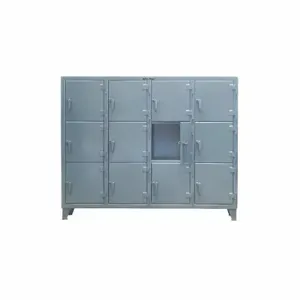 STRONG HOLD 55-18-3TMT Wardrobe Locker, 62 Inch x 18 Inch x 68 Inch, 3 Tiers, 3 Units Wide, 9 Lockers | CU4ULQ 40V776