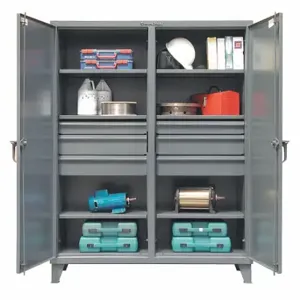 STRONG HOLD 56-DS-246-6DB Storage Cabinet, 60 Inch x 24 Inch x 78 Inch, 6 6 Adj Shelves, 6 Drawers, 2 Doors, Legs | CU4UJF 40V606