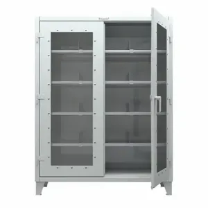 STRONG HOLD 56-LD-244-5S-RAL7024 Storage Cabinet, 60 Inch x 24 Inch x 72 Inch, Legs, 4 Adj Shelves, Dark Gray, Gray, Swing | CU4UHU 56MX58