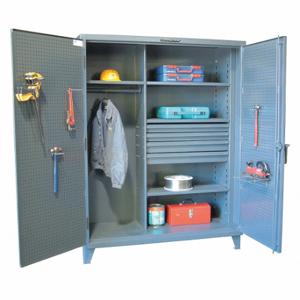 STRONG HOLD 46-W-244-4DB Storage Cabinet, 24 Inch x 78 Inch, 4 Shelves, 4 Drawers, Swing Handle & Padlock Hasp, Adj | CU4UFM 40V738
