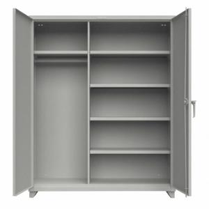 STRONG HOLD 56-W-244-L Storage Cabinet, 60 Inch x 24 Inch x 75 Inch, 4 Shelves, Swing Handle & Padlock Hasp, Adj | CU4UHX 276ZK6