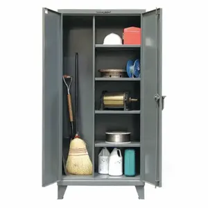 STRONG HOLD 45-BC-243 Storage Cabinet, 48 Inch x 24 Inch x 78 Inch, 3 Adj Shelves, Swing Handle & Padlock Hasp | CU4UHH 40V751