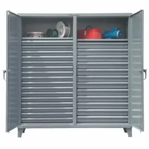 STRONG HOLD 66-DS-242-28DB Storage Cabinet, 72 Inch x 24 Inch x 78 Inch, 2 2 Adj Shelves, 28 Drawers, 2 Doors, Legs | CU4UKM 40V616