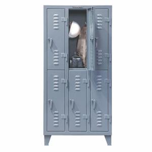 STRONG HOLD 66-18-2TSL Wardrobe Locker, 74 Inch x 18 Inch x 78 Inch, 2 Tiers, 3 Units Wide, 6 Lockers | CU4ULR 40V766