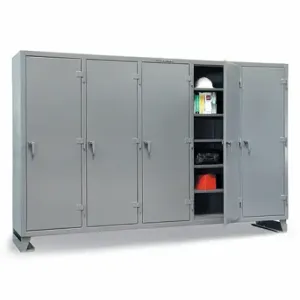 STRONG HOLD 86-MS-2420 Storage Cabinet, 98 Inch x 24 Inch x 78 Inch, 20 Adj Shelves, 5 Doors, Legs, Assembled | CU4UKB 40V596