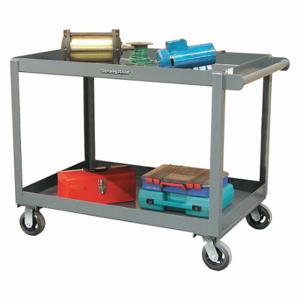 STRONG HOLD SC2436-2 Utility Cart With Deep Lipped Metal Shelves, 2000 lb Load Capacity, 24 Inch x 36 Inch | CU4UEV 40V889