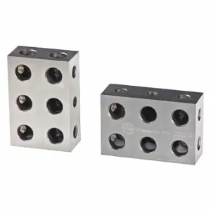 SUBURBAN B-123-H11-M Tri-Block Pair, 1 Inch x 2 Inch x 3 Inch, 11 Holes, 0.0001 Inch per 1 Inch Squareness | CU4UVA 45TY04