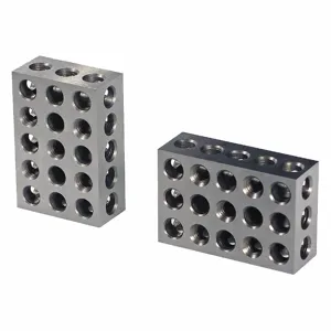 SUBURBAN B-123-H23-M Tri-Block Pair, 1 Inch x 2 Inch x 3 Inch, 23 Holes, 0.0001 Inch per 1 Inch Squareness | CU4UVB 45TY06