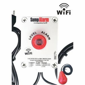 SUMP ALARM SA-120V-1L-33SB-WiFi High Water Alarm, High Water Alarm, 120 VAC Volt, 33 ft Sensor Cord, Manual/Auto, IP65 | CU4VLG 60KR61