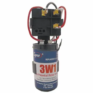 SUPCO 3W1 Hard Start Kit, Potential Relay, Start Capacitor, 35A Contact Rating | CJ2KJR 20LP97