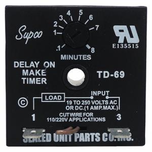 SUPCO TD69 Gekapseltes Einzelfunktions-Zeitrelais, Aufputz-Relaismontage, 19 bis 250 V AC/DC | CU4VYA 407L15