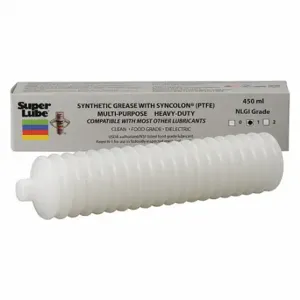 SUPER LUBE 41580/1 Multi-Purpose Synthetic Grease, NLGI 1, With PTFE, 450 ML, Bellows Cartridge | CM6UGL