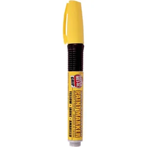 SUPER MET-AL 04170 Oil Based Fibre Tip Marker, Yellow, 6PK | AJ8CDK