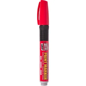 SUPER MET-AL 04171 Oil Based Fibre Tip Marker, Red, 6PK | AJ8CDL