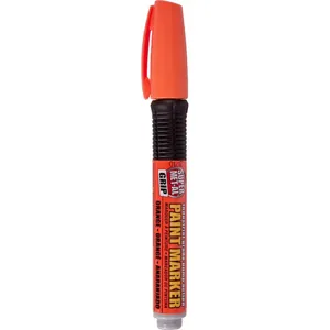 SUPER MET-AL 04188 Oil Based Fibre Tip Marker, Orange, 12PK | AJ8CEF