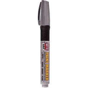 SUPER MET-AL 04039 Pump Action Marker Oil Based Fiber Tip, Metallic Silver | AJ8CDC