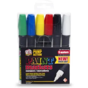 SUPER MET-AL 04167 Oil Based Fibre Tip Marker, Assorted, 6PK | AJ8CDZ