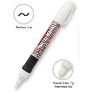 SUPER MET-AL 07100 Water Based Permanent Paint Marker, White | AJ8CEZ