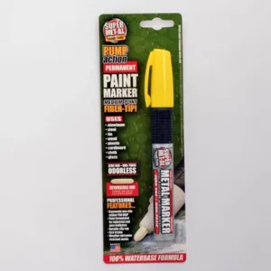 SUPER MET-AL 07102 Water Based Permanent Paint Marker, Yellow | AJ8CFA