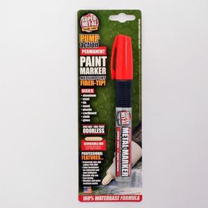 SUPER MET-AL 07104 Water Based Permanent Paint Marker, Red | AJ8CFC