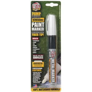 SUPER MET-AL 07101 Water Based Removabe Paint Marker, White | AJ8CFG