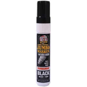 SUPER MET-AL 07403 Water Based Jumbo Permanent Paint Marker, Black | AJ8CGD